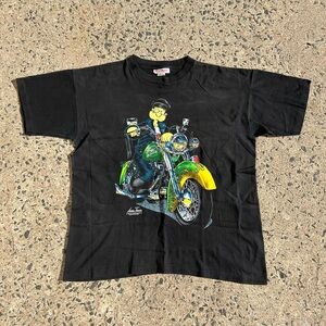 VTG 1993 Faded Auto Toones Popeyes Motorcycle T shirt size XL Single Stitch